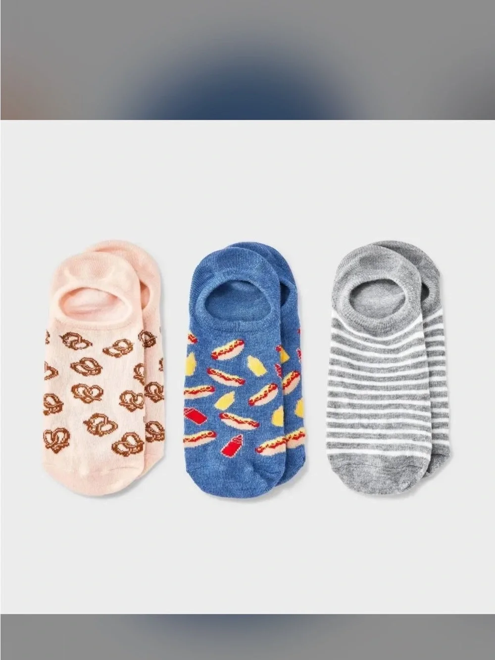 3 sets of Snacks 3pk Liner Socks size 4-10 Total of 9 pair of socks